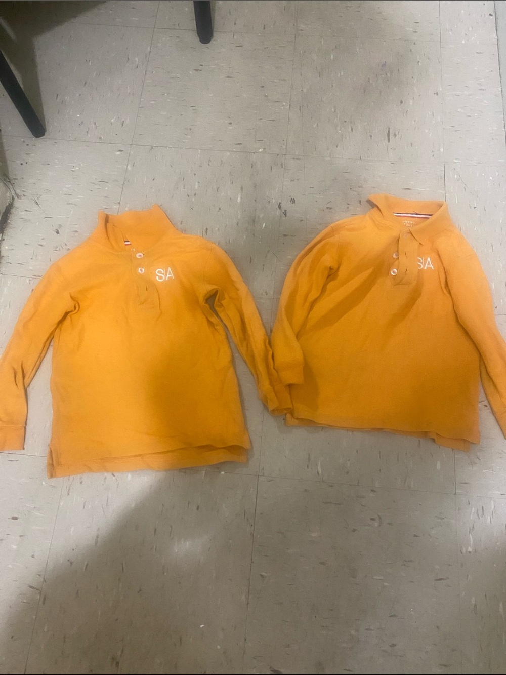 French Toast Kids' Long Sleeve Polo in Orange